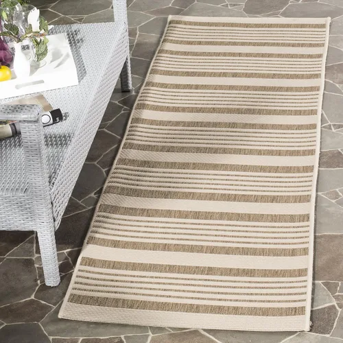 Miniatura 22 de SAFAVIEH Courtyard Collection - Alfombra decorativa, 2.3 x 5 pies, beige y verde oscuro, para interior/exterior, resistente a la intemperie