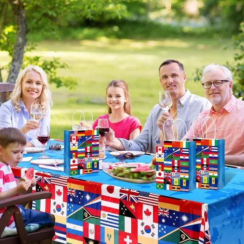 Miniatura 4 de Pajean Paquete de 16 bolsas de bandera internacional, bolsas de regalo de bandera del mundo para apertura de eventos deportivos, celebraciones
