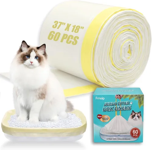 Miniatura 8 de Paquete de 48 bolsas de arena para gatos súper jumbo, extragruesas de 0.1 fl oz, a prueba de fugas, 46 x 18 pulgadas, forro de arena para gatos