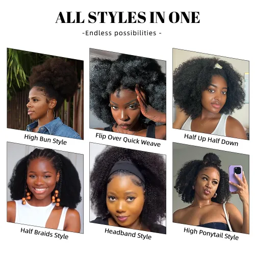 Miniatura 7 de Peluca negra Kinkycurly con borde 4C, cabello humano 4x4 HD encaje afro rizado cierre peluca para mujeres negras encaje precortado sin pegamento