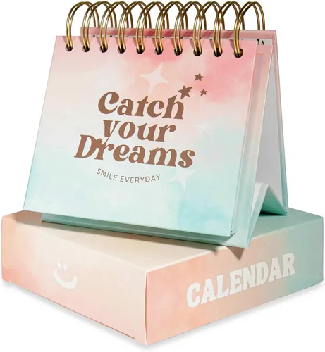 Catchyourdreams Calendario Motivacional Diario - Calendario Perpetuo de Hojas con Afirmaciones Positivas para Comenzar tu Día con una Sonrisa -