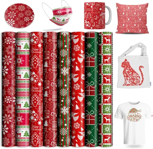 Miniatura 13 de Hojas de transferencia, papel de sublimación de acuarela, papel de transferencia para camisetas en blanco, vasos, tazas, 8 unidades, 12 x 12