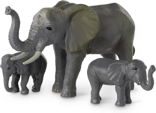 Miniatura 12 de Terra by Battat Juego familiar de juguetes de elefante africano de 4 piezas - Figuras realistas de animales de safari de plástico - Juguetes