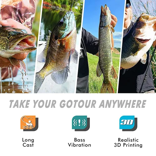 Miniatura 6 de GOTOUR Pre-Rigged Soft Fishing Lures with Weedless Hook, Lifelike Paddle Tail Swimbaits for Bass Fishing, Freshwater & Saltwater Fishing Bait
