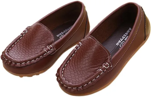 Miniatura 4 de Lonsoen - Mocasines de meter para niños y niñas, suaves y de vestir