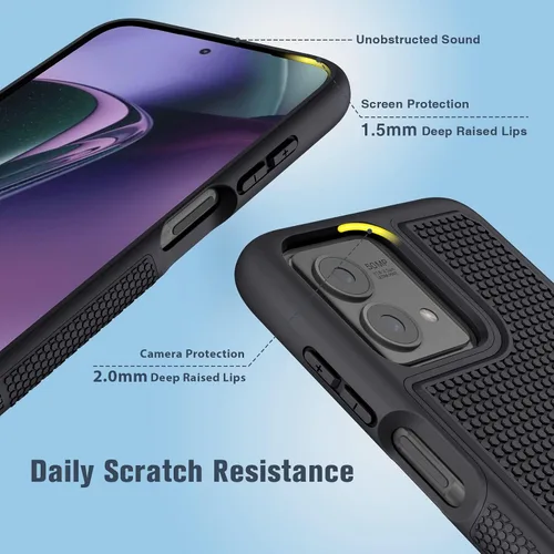 Miniatura 4 de FNTCASE Funda para Motorola Moto G-Stylus-5G-2023: funda protectora de doble capa a prueba de golpes Parte trasera texturizada antideslizante