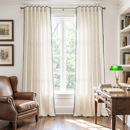 Miniatura 75 de JINCHAN Cortinas de lino de 108 pulgadas de largo, juego de 2 paneles, cortinas de ventana para sala de estar y dormitorio, cortinas