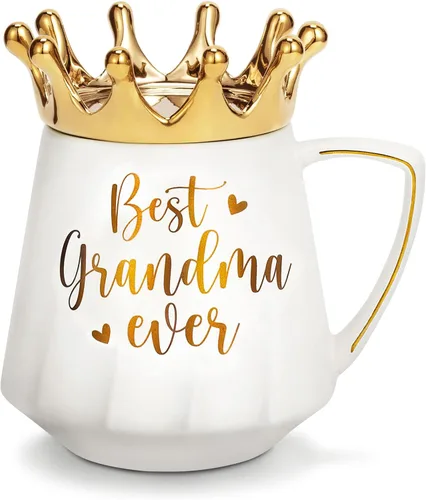 Regalos para abuela Regalos de Navidad para abuela de nietos nietas, la mejor abuela de siempre Taza de café cerámica de abuela Taza de té de 12