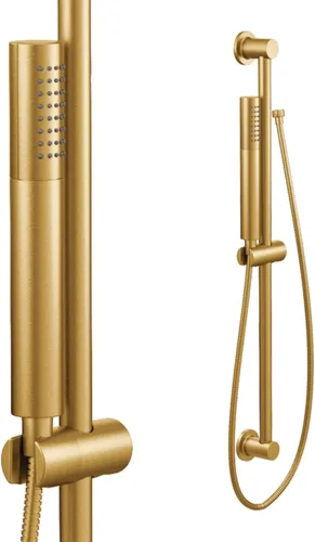 Moen 3887EPBG - Ducha de mano moderna de rendimiento ecológico con barra deslizante de 30 pulgadas y manguera de metal de 69 pulgadas, color dorado