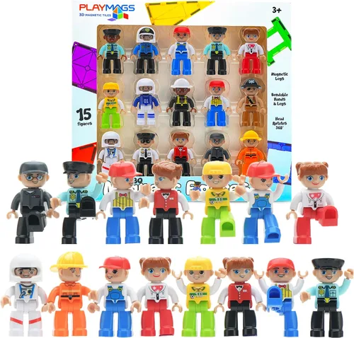 Miniatura 8 de Playmags - Azulejos magnéticos para niños – Juego de construcción con imanes de 100 piezas para niños pequeños de 1 a 5 años Juguete Stem