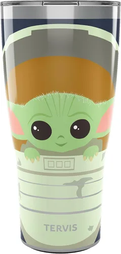 Miniatura 13 de Tervis - Vaso de doble pared aislado, este vaso mantiene las bebidas frías y calientes, 16 onzas, transparente, The Mandalorian Child in Carrier