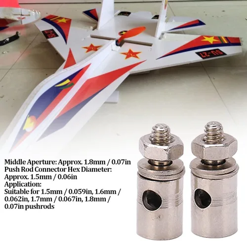 Miniatura 2 de VBESTLIFE Tapón de enlace de conector de varilla de empuje ajustable a control remoto, 10 piezas RC de 0.071 in tapones de enlace de conector