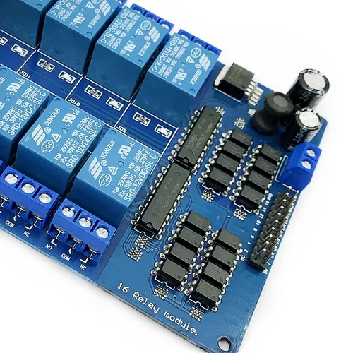Miniatura 3 de DEVMO Módulo de placa de interfaz de relé de 12 V y 16 canales Optoacoplador LED LM2576 Power Compatible con Ar-duino DIY Kit PiC ARM AVR