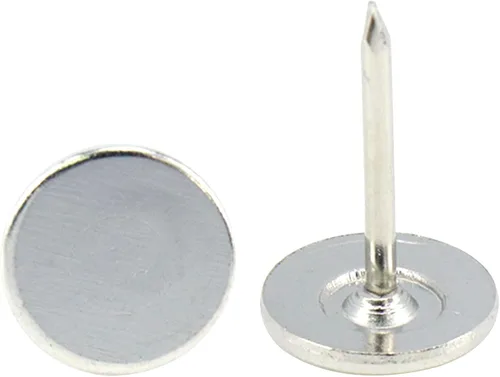 Miniatura 8 de 100 tachuelas de tapicería de cabeza plana, decoración de muebles para el hogar, clavos de tapicería, tachuelas para pulgar, tono plateado