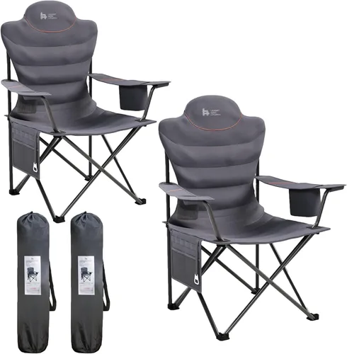 Miniatura 10 de OUTSIDER Silla plegable de camping para adultos resistente – soporta 400 libras, silla portátil para exteriores con soporte para tazas, bolsillo