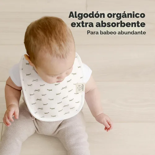 Miniatura 5 de Paquete de 8 baberos orgánicos para bebés niños, niñas - baberos de algodón suave para babear y dentición para bebé niña y niño, extra absorbentes
