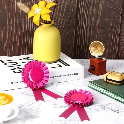 Miniatura 7 de Cinta de premio en blanco, 12 piezas, premio en el primer lugar, medalla de roseta, reconocimiento de victoria, cinta de participación para ROSA ROSA
