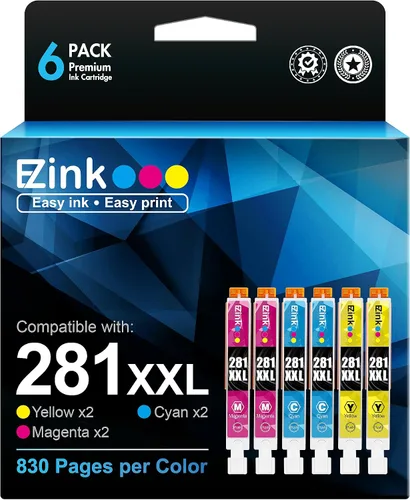 E-Z Ink Cartucho de tinta de repuesto compatible para Canon CLI-281XXL 281 XXL para impresora PIXMA TR7520 TR8520 TS6320 TS6120 TS6220 TS8120 TS9120