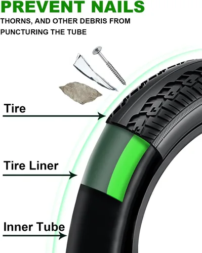 Miniatura 4 de Julai Bike Tire Liners, Mountain Bicycle Tube Flats Self-Adhesive Protector Puncture Free Compatible with 20 24 26 28 29
