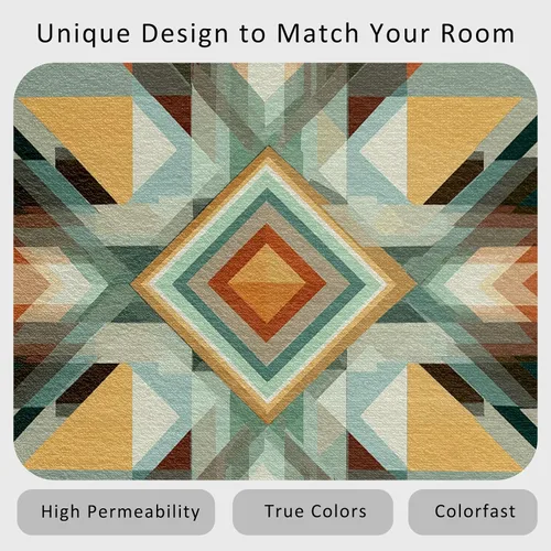 Miniatura 4 de Aztec Runner Rug 2x6 - Hallway Runner Rug Southwest Native American Rustic Boho Ethnic Retro Pattern, Non Slip, Washable, Aztec Home Decor Carpet