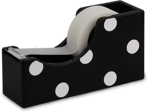 Kate Spade New York Lindo dispensador de cinta, dispensador de escritorio de cinta transparente, accesorio decorativo de escritorio, punto de imagen
