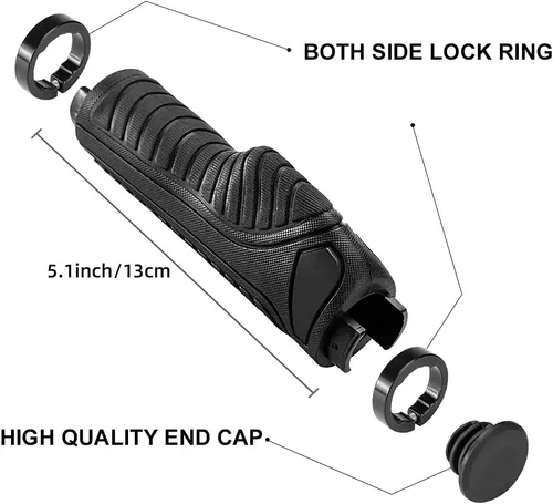Miniatura 2 de ROCKBROS Empuñaduras de bicicleta de montaña, empuñaduras para manillar de bicicleta, doble abrazadera de aluminio para MTB BMX, extremos de barra