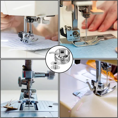 Miniatura 6 de Estuche de bobina de 3 piezas con 20 bobinas de metal para máquina de coser, estuche de bobina de acero inoxidable para máquina de coser, cajas