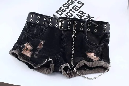 Miniatura 4 de INOGIH Cinturón de cuero con doble ojal con cadena para mujer, vestidos de jeans