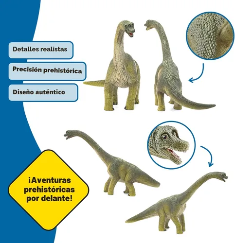 Miniatura 2 de Schleich Dinosaurios – Brachiosaurus de 9.5 pulgadas – Juguete realista y duradero de dinosaurio verde – Divertida figura educativa de dinosaurio