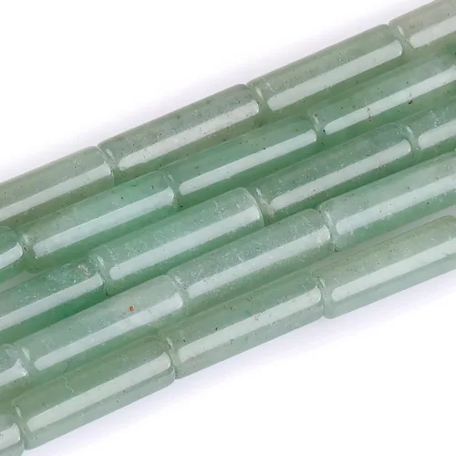 Miniatura 22 de HAAMIIQII Cuentas de tubo de amazonita natural de 0.512 x 0.157 in, cuentas sueltas de piedra cilíndrica para fabricación de joyas, 15 pulgadas