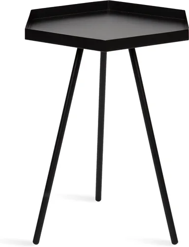 Kate and Laurel Kashvi - Mesa auxiliar moderna, 17 x 15 x 20 pulgadas, color negro; mesa de noche hexagonal decorativa para dormitorio para