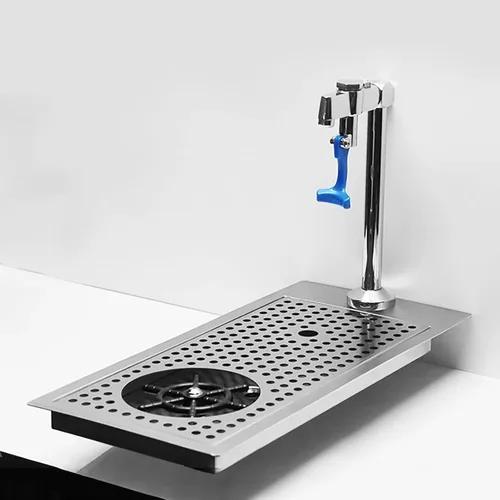 Enjuagadora de vidrio, jarra comercial de acero inoxidable, arandela de taza de lavado de salida de agua multiángulo con grifo, drenaje y bandeja de