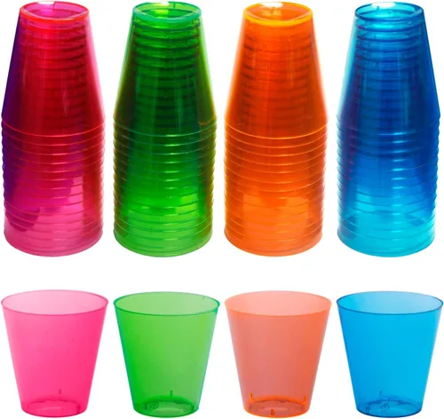 Miniatura 14 de Party Essentials Hard Plastic 2-Ounce Shot/Shooter Glasses, 40-Count, Assorted Neon