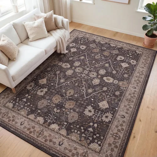 Miniatura 21 de Kuden Alfombra pequeña de 2 x 3, lavable a máquina, parte trasera antideslizante, estilo vintage, suave, pelo bajo, alfombras de área para entrada