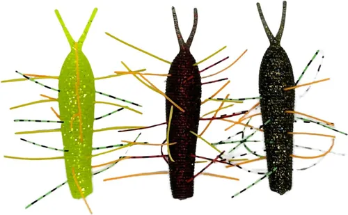 Miniatura 5 de Dimatteo ADSL212 Señuelos de silicona de pesca suave para lubina, trucha, 3.5 pulgadas, 9 unidades, 3 colores, 3 unidades de cada