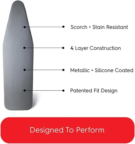 Miniatura 3 de TIVIT Funda para tabla de planchar de 12 x 28 pulgadas, fabricada en Italia, Alumitek PRO reflectante al calor, acolchado grueso de 4 capas