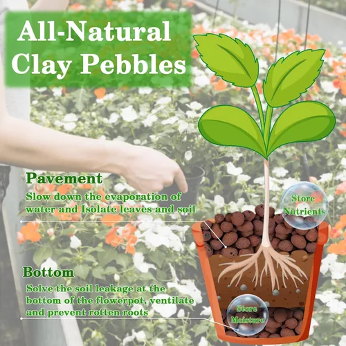 Miniatura 3 de Legigo 1.8 KG de guijarros de arcilla Leca orgánicos para plantas, bolas de Leca 100% naturales de 4mm-16mm para plantas de interior, guijarros