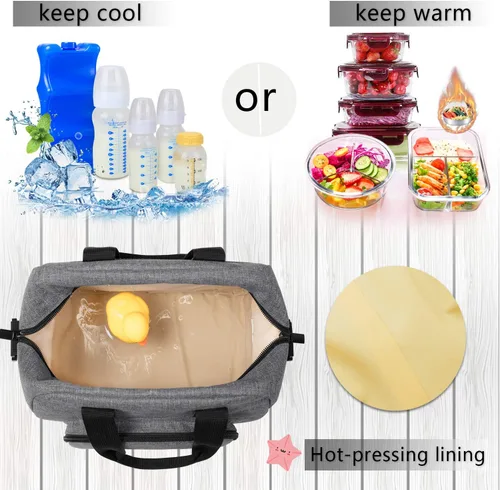 Miniatura 2 de Luxja Bolsa enfriadora de leche materna con una bolsa de hielo (se adapta a 6 botellas, hasta 9 onzas), enfriador de leche materna para biberones