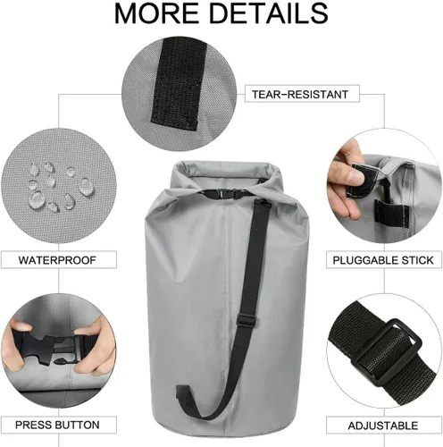 Miniatura 4 de WOWLIVE Bolsa de lavandería plegable extra grande, cesta de lavandería plegable, para mochila, ropa sucia, cesta impermeable para dormitorio (gris)