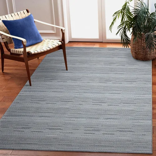 Miniatura 4 de Liora Manne Miranda - Alfombra de área de mezcla sintética para interiores y exteriores, de bajo perfil, diseño de rayas de transición, casual