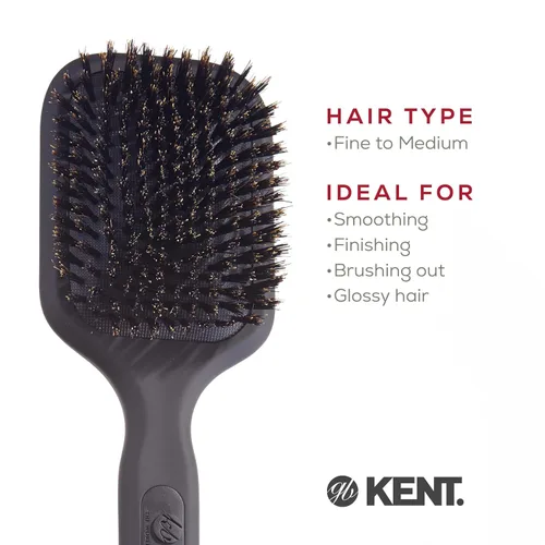 Miniatura 6 de Kent AH13G Airhedz Pro - Cepillo desenredante de cerdas puras (mediano, gris) para cabello rizado, grueso o húmedo, para alisar y terminar