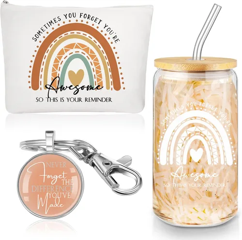 Miniatura 9 de Yaomiao 3 piezas de regalo de agradecimiento Cna para mujeres, graduación, agradecimiento, bolsa de cristal de 16 onzas, llavero para profesora