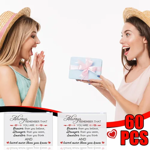 Miniatura 2 de Sunnyray 60 bolsas de maquillaje a granel inspiradoras para mujeres, bolsa de cosméticos de EVA con cremallera para regalos de agradecimiento