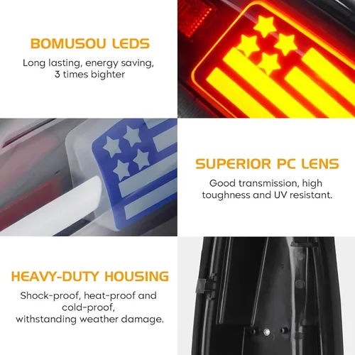 Miniatura 3 de Conjunto de luz trasera LED (humo) + tercera luz de freno (roja) para Chevy GMC C/K 1500 2500 3500 88-99, Silverado 94-98, Blazer 92-94 - 3 piezas