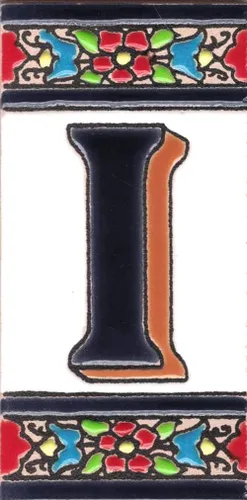 Miniatura 10 de Número de Casa - Número para Casa, Cerámica Esmaltada, Técnica Española Pintada a Mano Cuerda Seca, Nombres y Direcciones, Modelo Flor 2.2 x 4.1 in 8