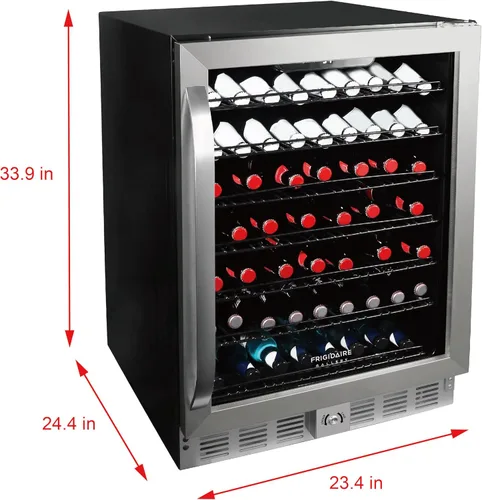 Miniatura 5 de Frigidaire Galería, 22.5" de ancho enfriador de bebidas, 30 botellas de acero inoxidable, con cerradura, puerta de vidrio templado, sin escarcha