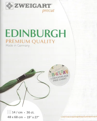 Miniatura 5 de Wizardi Edimburgo 36 unidades blanco antiguo 3217/101. Lona de costura, tela de punto de cruz, paño de bordado, lienzo de aguja. 100% lino.