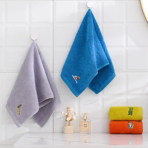 Miniatura 9 de sense gnosis Toallas faciales de 100% algodón para niños, toallas de dedo para baño, juego de toallas bordadas con animales para niños y toallitas