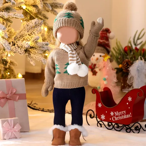 Miniatura 7 de Bencailor Conjunto de ropa y accesorios de invierno de 18 pulgadas para muñecas de invierno, suéteres, pantalones, sombreros, zapatos para regalos