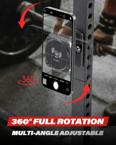 Miniatura 6 de A2C Soporte magnético para teléfono para gimnasio, base de aleación de aluminio que se fija a superficies metálicas y no metálicas, soporte